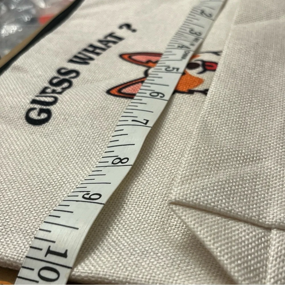 Guess White and Orange Dog Print Blanket